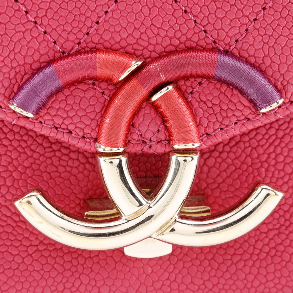 CHANEL Handbag A93659 Caviar skin pink 2WAYShoulder COCO Mark top handle Women Used Authentic