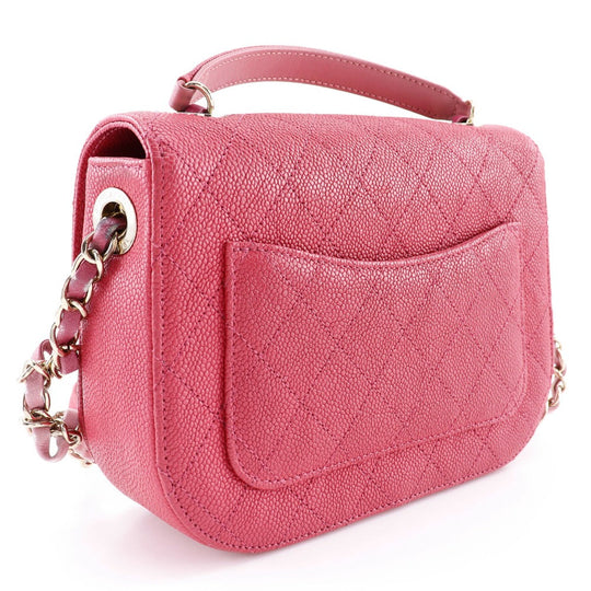 CHANEL Handbag A93659 Caviar skin pink 2WAYShoulder COCO Mark top handle Women Used Authentic