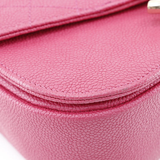 CHANEL Handbag A93659 Caviar skin pink 2WAYShoulder COCO Mark top handle Women Used Authentic