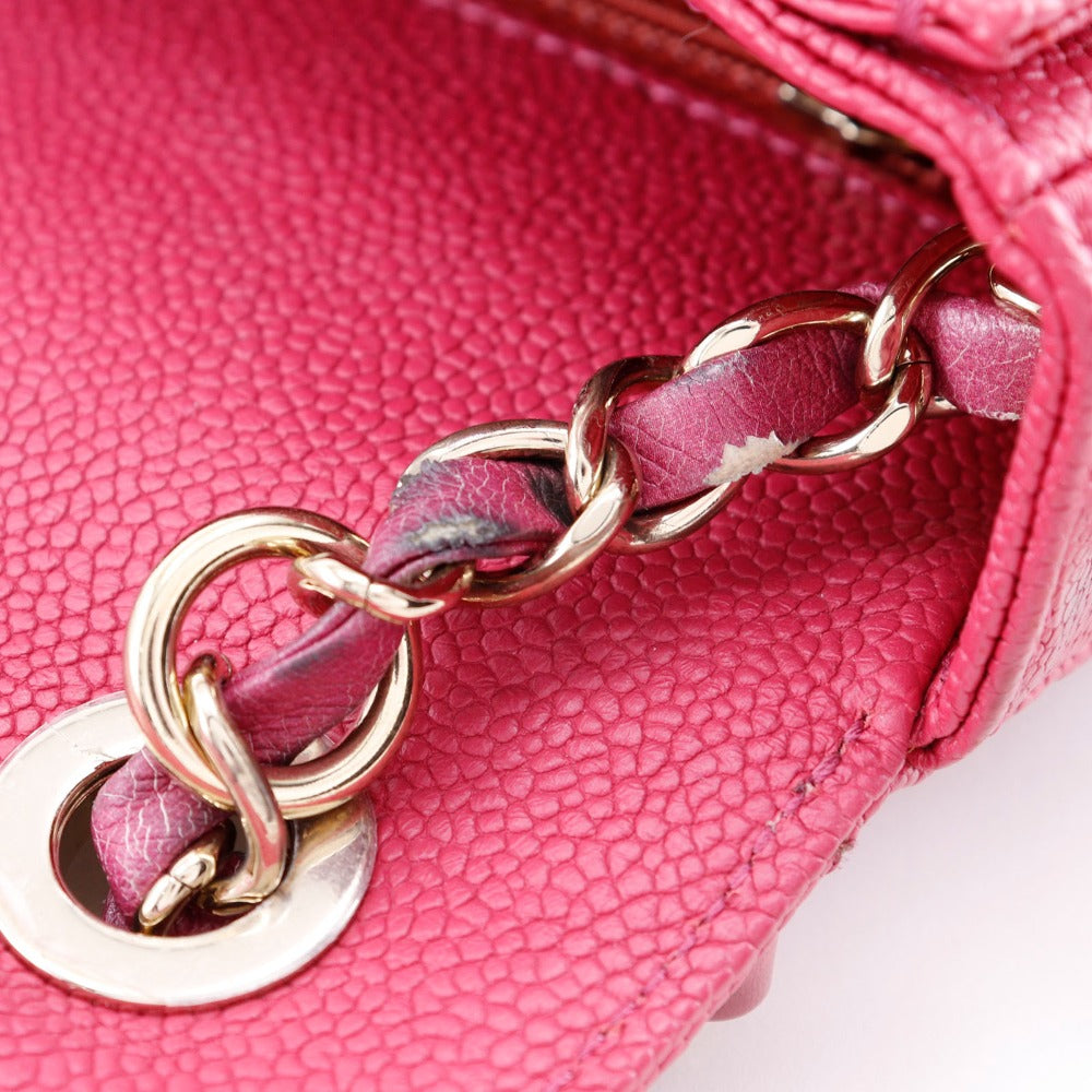 CHANEL Handbag A93659 Caviar skin pink 2WAYShoulder COCO Mark top handle Women Used Authentic