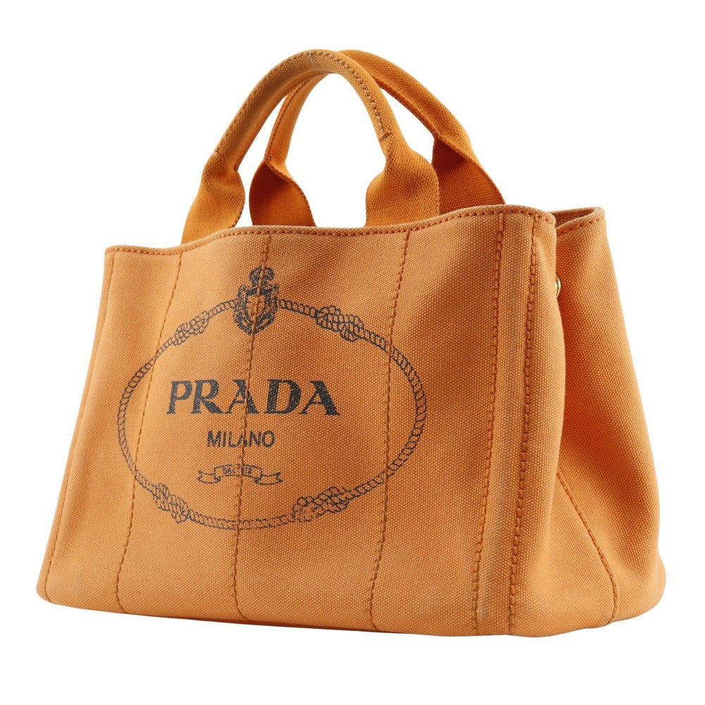 PRADA Handbag canvas Orange Canapa mini Women Used Authentic