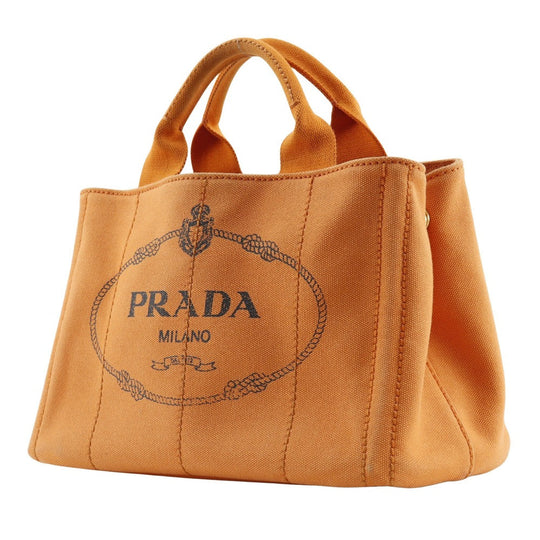 PRADA Handbag canvas Orange Canapa mini Women Used Authentic