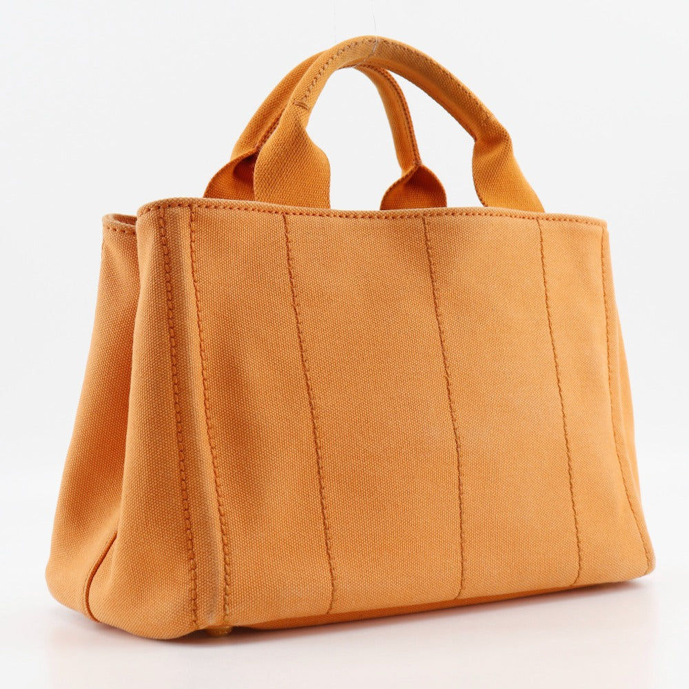 PRADA Handbag canvas Orange Canapa mini Women Used Authentic