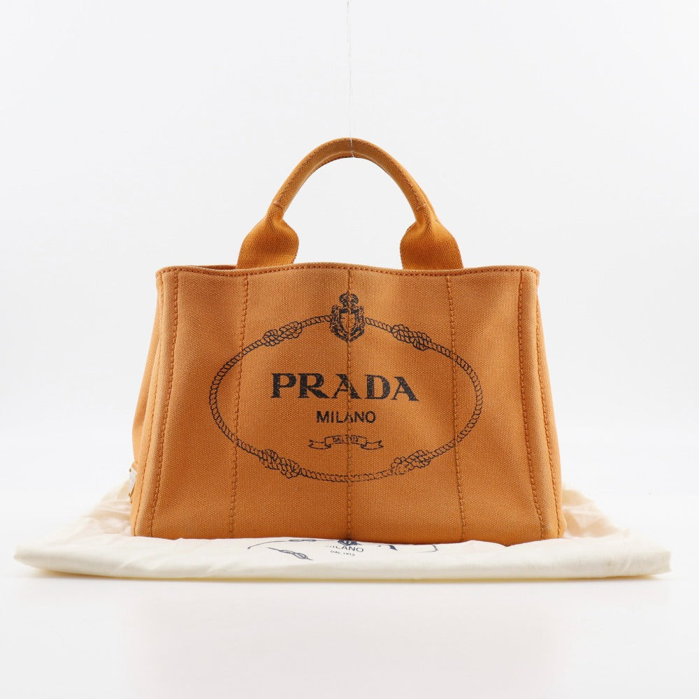 PRADA Handbag canvas Orange Canapa mini Women Used Authentic