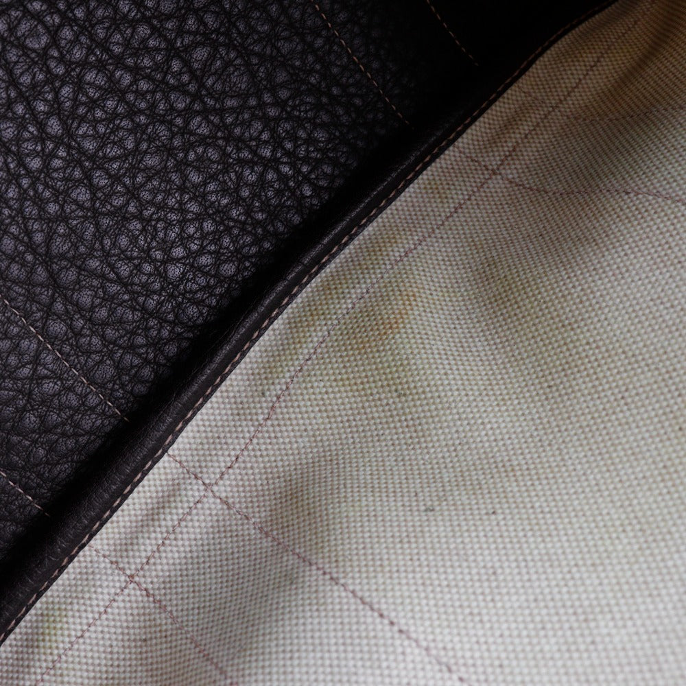 HERMES Tote Bag Toile H, Buffle Beige / Brown Garden party PM Women Used Authentic