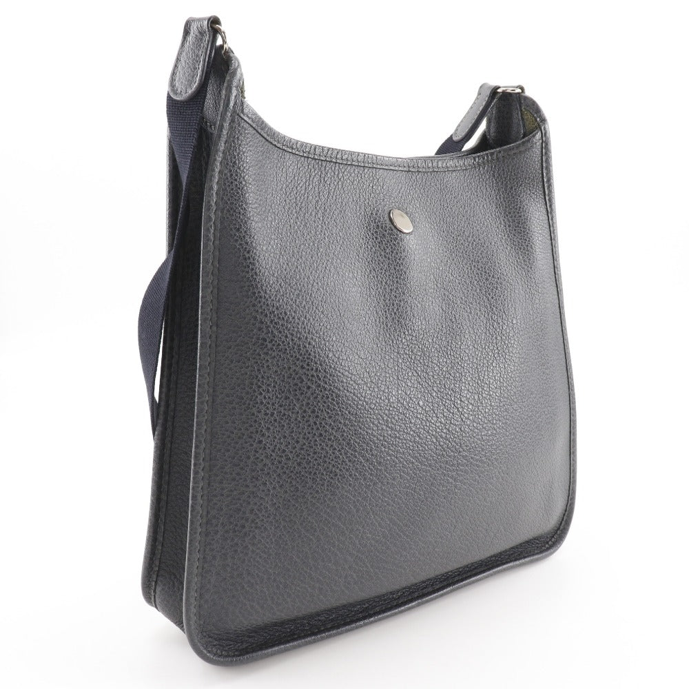 HERMES Shoulder Bag leather gray Vespa 28 Women Used Authentic