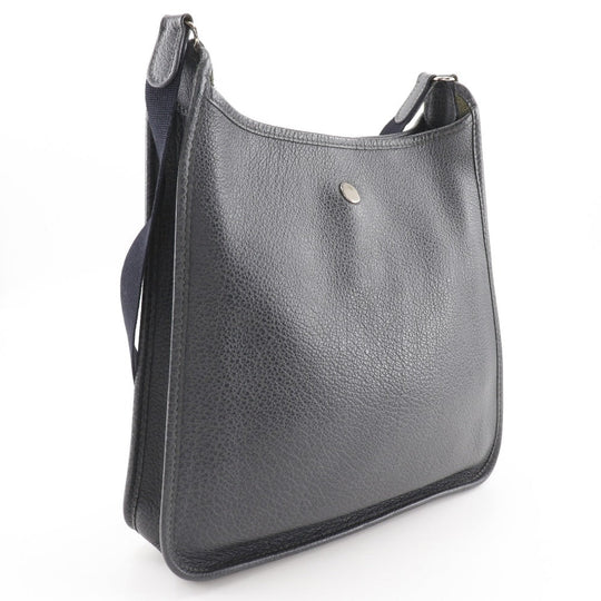 HERMES Shoulder Bag leather gray Vespa 28 Women Used Authentic