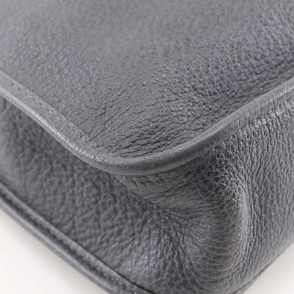 HERMES Shoulder Bag leather gray Vespa 28 Women Used Authentic