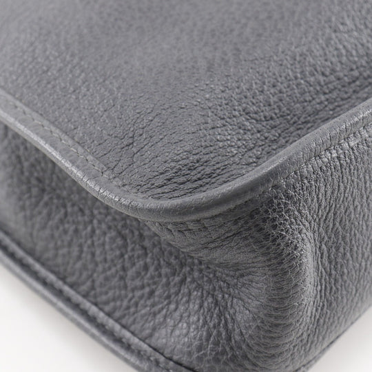 HERMES Shoulder Bag leather gray Vespa 28 Women Used Authentic
