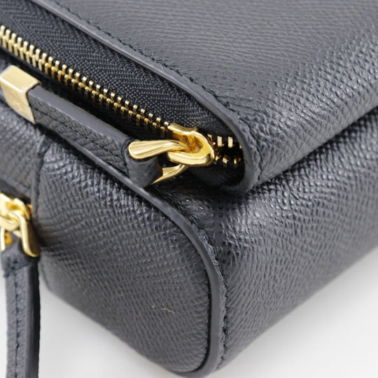 Christian Dior Shoulder Bag Calfskin black Karo double pouch Women Used Authentic