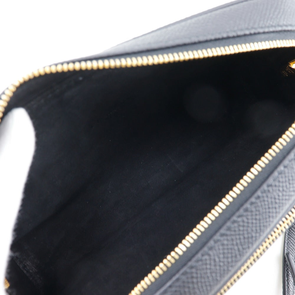 Christian Dior Shoulder Bag Calfskin black Karo double pouch Women Used Authentic