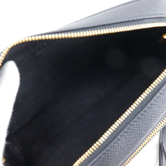 Christian Dior Shoulder Bag Calfskin black Karo double pouch Women Used Authentic
