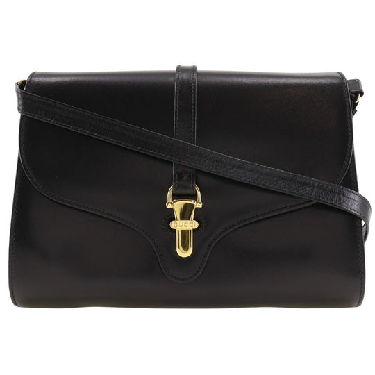 GUCCI Shoulder Bag Calfskin black 2-way clutch Old Gucci Women Used Authentic