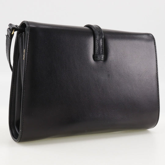 GUCCI Shoulder Bag Calfskin black 2-way clutch Old Gucci Women Used Authentic