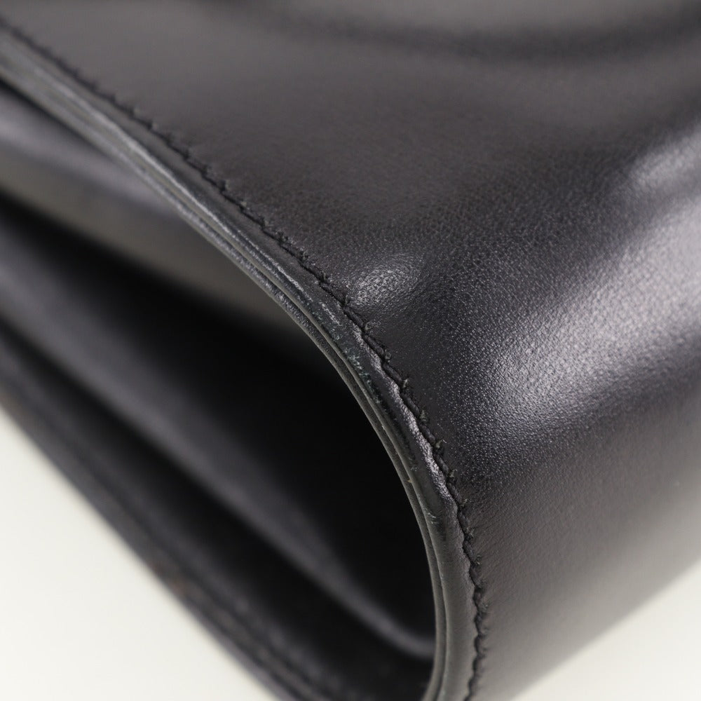 GUCCI Shoulder Bag Calfskin black 2-way clutch Old Gucci Women Used Authentic