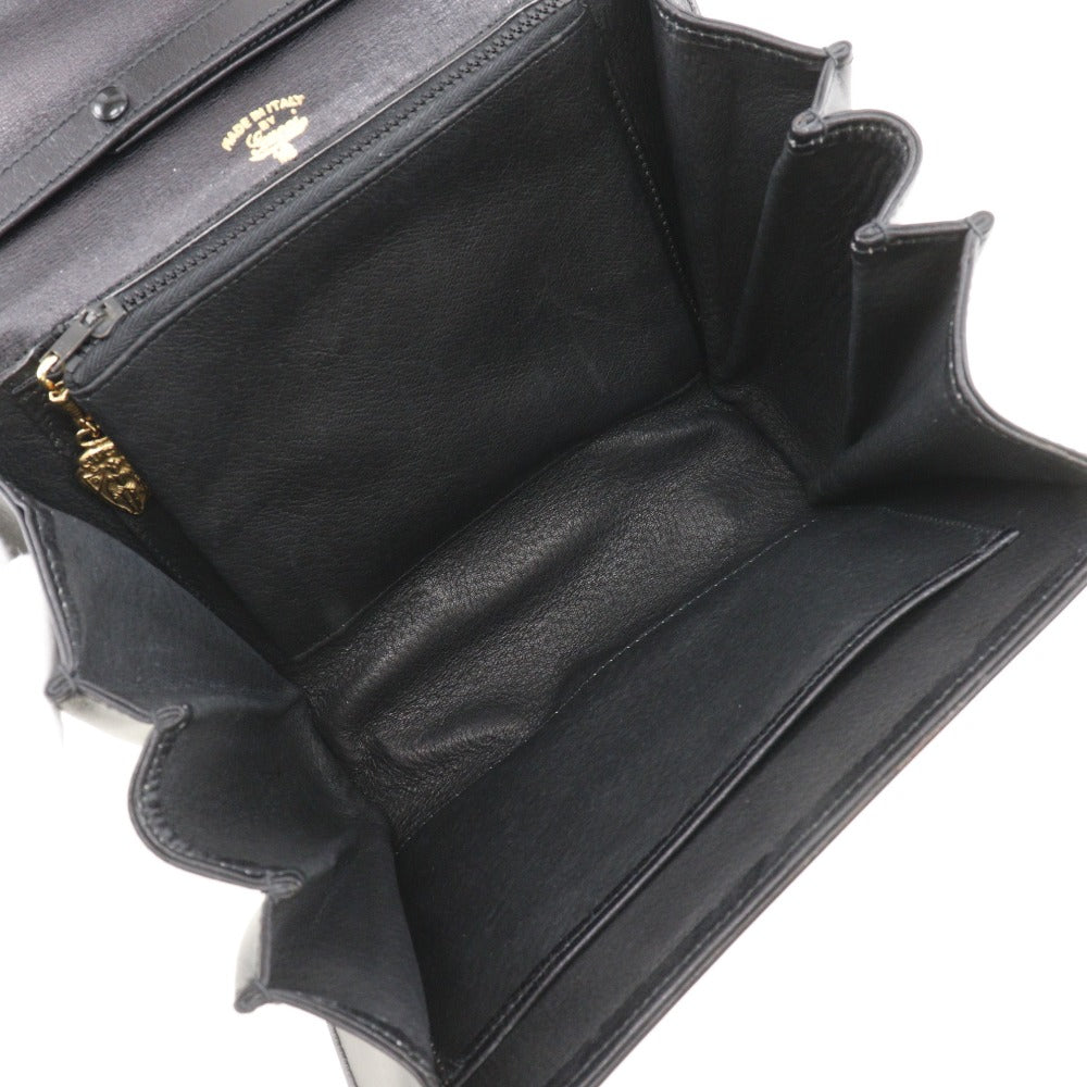 GUCCI Shoulder Bag Calfskin black 2-way clutch Old Gucci Women Used Authentic