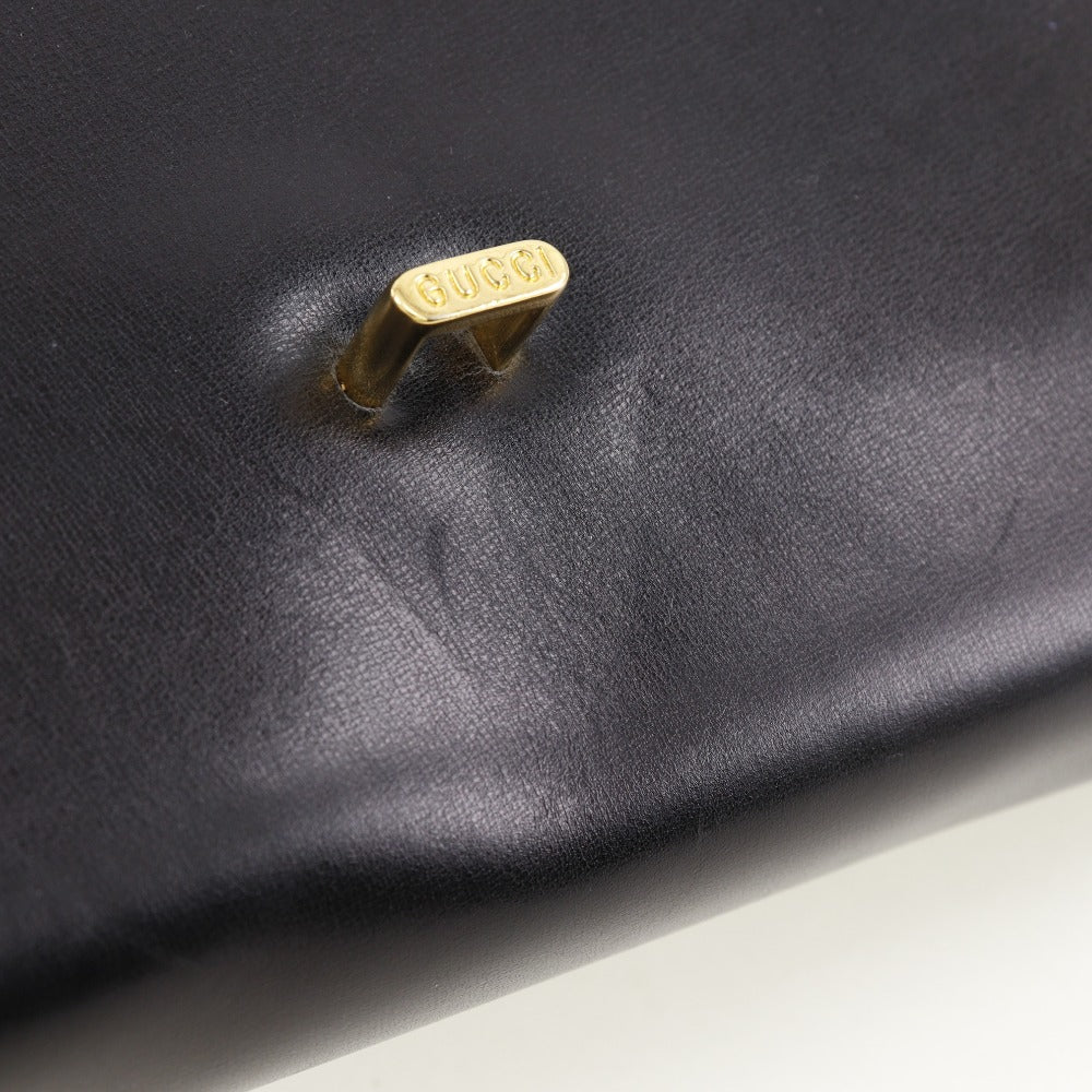 GUCCI Shoulder Bag Calfskin black 2-way clutch Old Gucci Women Used Authentic