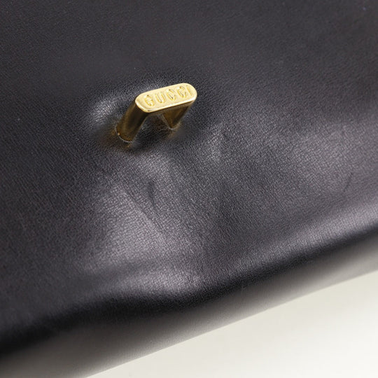 GUCCI Shoulder Bag Calfskin black 2-way clutch Old Gucci Women Used Authentic
