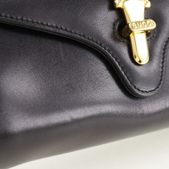 GUCCI Shoulder Bag Calfskin black 2-way clutch Old Gucci Women Used Authentic