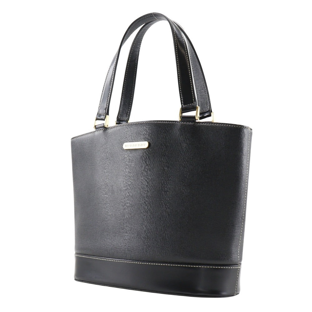 BURBERRY Handbag Calfskin black Tote Bag shadow horse With logo Women Used Authentic