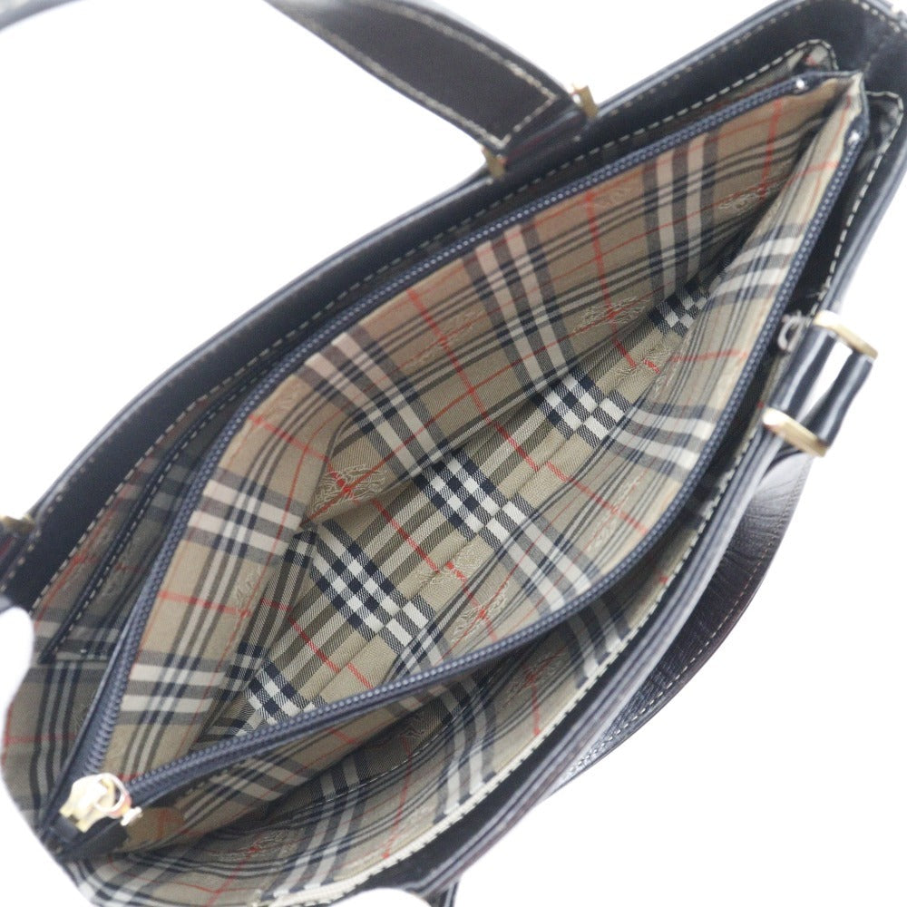 BURBERRY Handbag Calfskin black Tote Bag shadow horse With logo Women Used Authentic