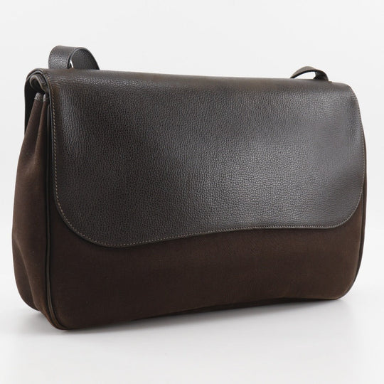 HERMES Shoulder Bag Vache Lieg, Toile H Brown Sac Colorado GM Women Used Authentic
