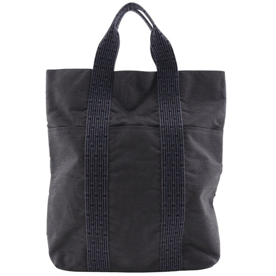 HERMES Handbag Nylon canvas gray Tote Bag Her Line Cabas mens(Unisex) Used Authentic