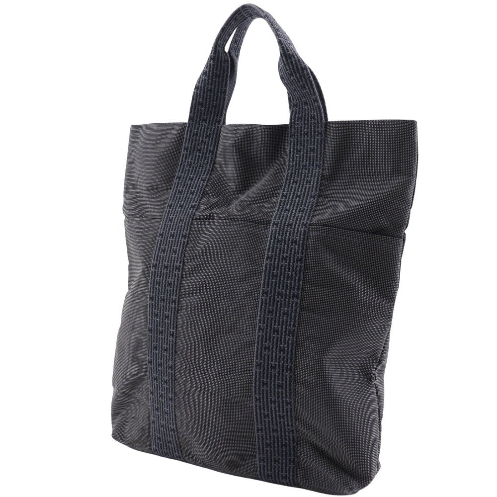 HERMES Handbag Nylon canvas gray Tote Bag Her Line Cabas mens(Unisex) Used Authentic