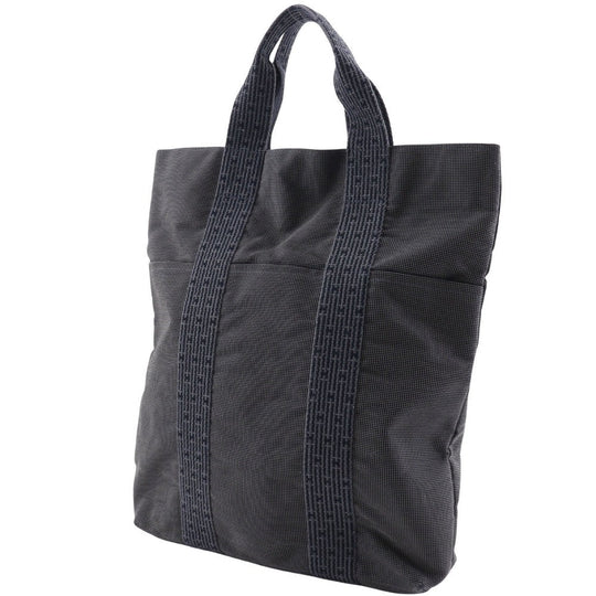 HERMES Handbag Nylon canvas gray Tote Bag Her Line Cabas mens(Unisex) Used Authentic