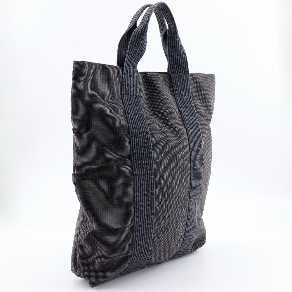 HERMES Handbag Nylon canvas gray Tote Bag Her Line Cabas mens(Unisex) Used Authentic