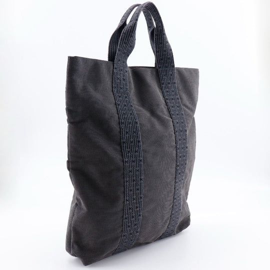 HERMES Handbag Nylon canvas gray Tote Bag Her Line Cabas mens(Unisex) Used Authentic