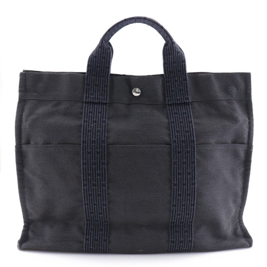 HERMES Handbag Nylon canvas gray Her LineTote MM mens(Unisex) Used Authentic