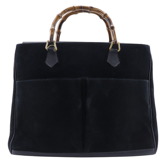 GUCCI Tote Bag Suede black Old Gucci Bang Boot Women Used Authentic