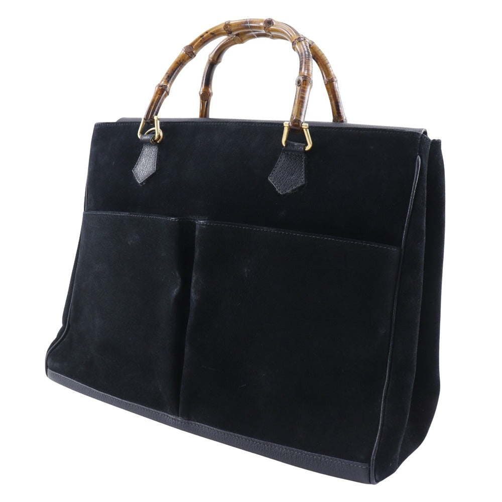 GUCCI Tote Bag Suede black Old Gucci Bang Boot Women Used Authentic