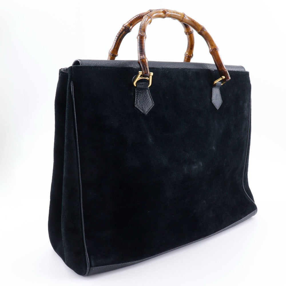 GUCCI Tote Bag Suede black Old Gucci Bang Boot Women Used Authentic
