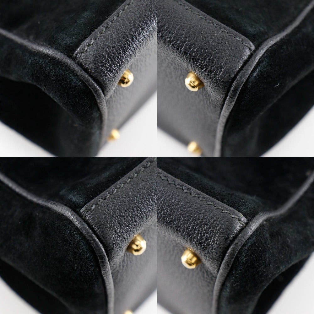 GUCCI Tote Bag Suede black Old Gucci Bang Boot Women Used Authentic