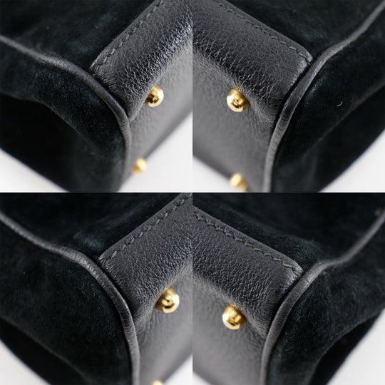 GUCCI Tote Bag Suede black Old Gucci Bang Boot Women Used Authentic
