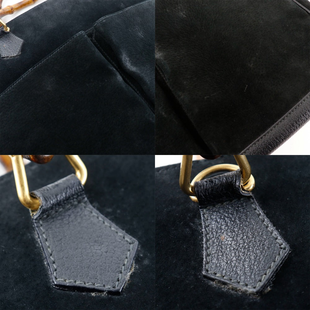 GUCCI Tote Bag Suede black Old Gucci Bang Boot Women Used Authentic
