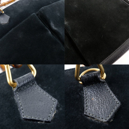 GUCCI Tote Bag Suede black Old Gucci Bang Boot Women Used Authentic