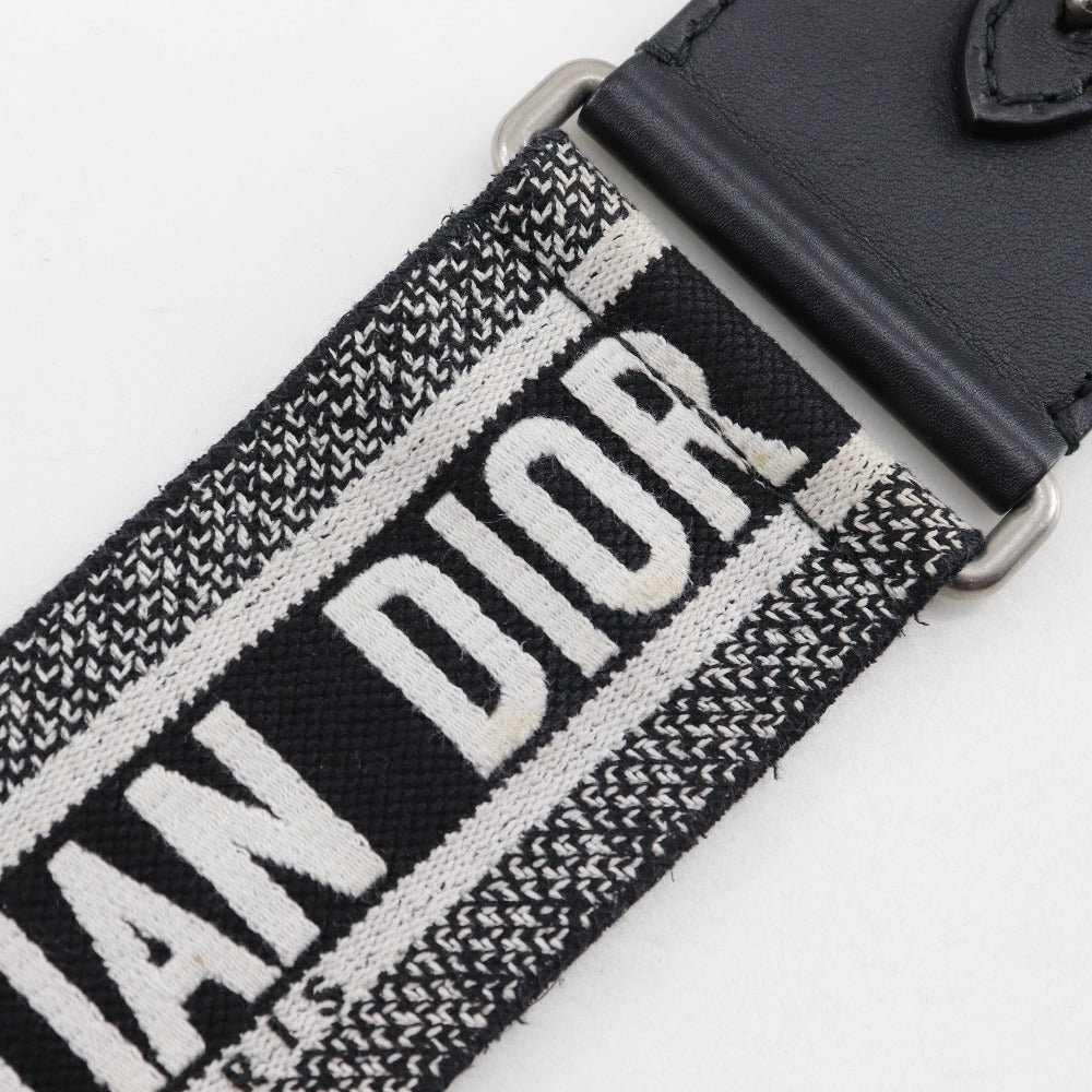 Christian Dior Shoulder Bag Calfskin Black / white 2-way clutch Jadior Women Used Authentic