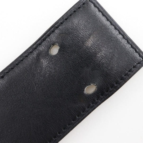 HERMES belt Plated Gold , Calfskin black reversible vintage Chene Dunkle mens 85 Used Authentic