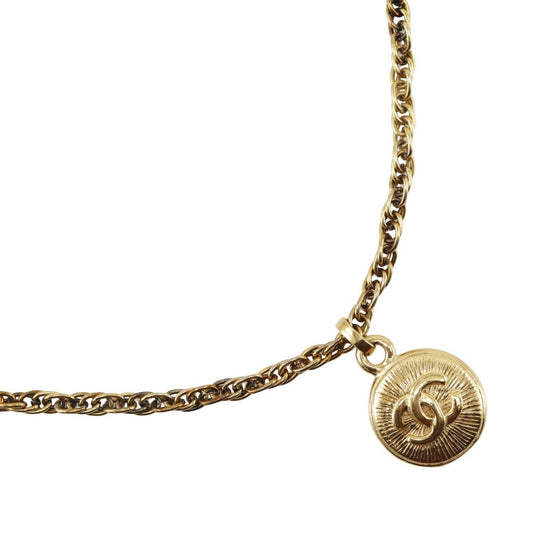 CHANEL Necklace Plated Gold gold vintage COCO Mark Women Used Authentic