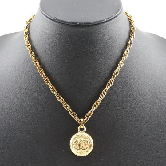 CHANEL Necklace Plated Gold gold vintage COCO Mark Women Used Authentic