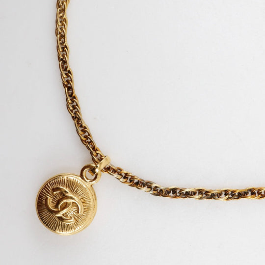 CHANEL Necklace Plated Gold gold vintage COCO Mark Women Used Authentic