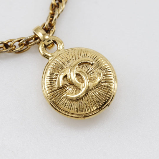 CHANEL Necklace Plated Gold gold vintage COCO Mark Women Used Authentic