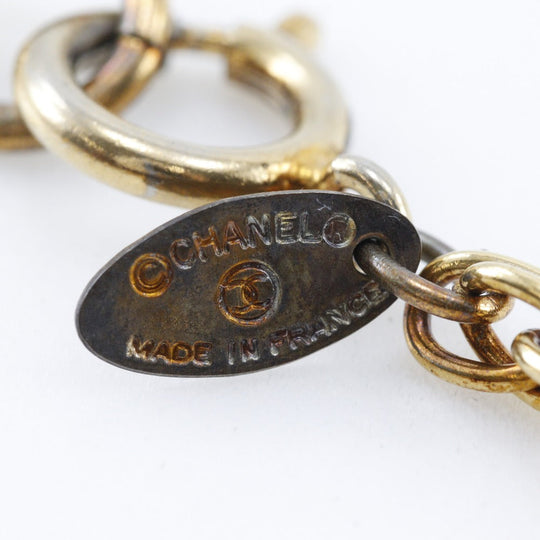 CHANEL Necklace Plated Gold gold vintage COCO Mark Women Used Authentic
