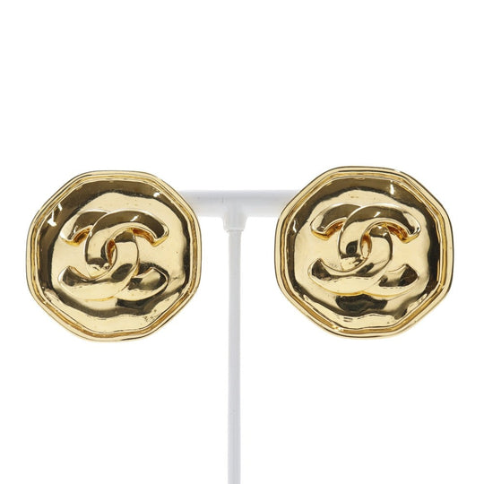CHANEL Earring Plated Gold gold vintage COCO Mark Women Used Authentic