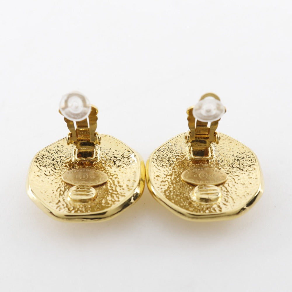 CHANEL Earring Plated Gold gold vintage COCO Mark Women Used Authentic