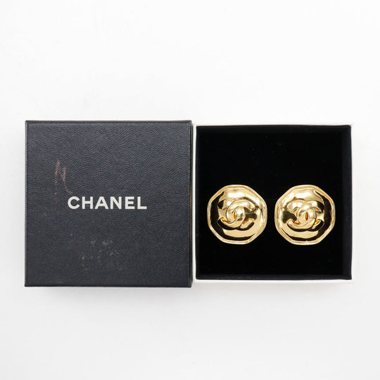 CHANEL Earring Plated Gold gold vintage COCO Mark Women Used Authentic