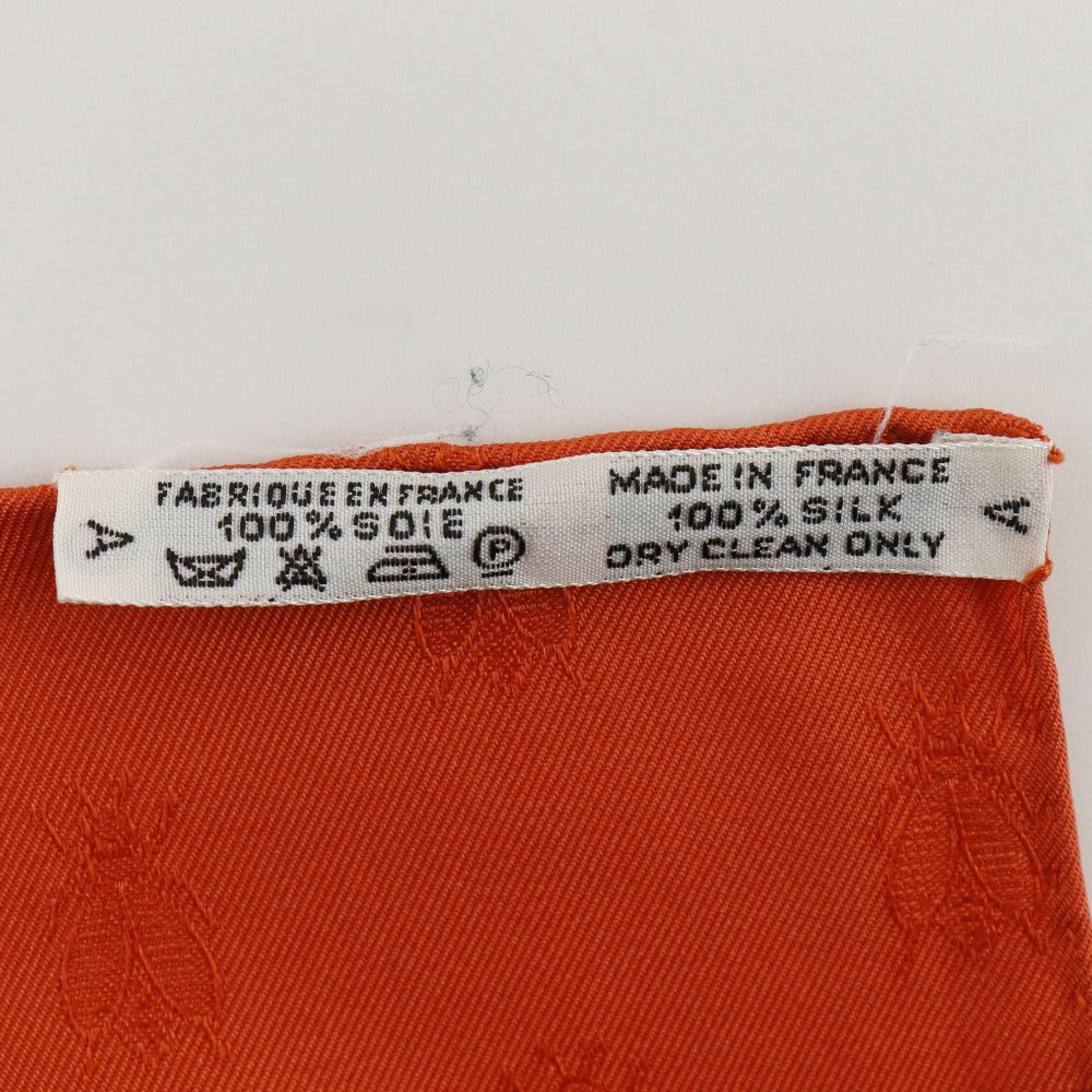HERMES scarf silk White / orange Napoleon NAPOLEON Carre90 Women Used Authentic